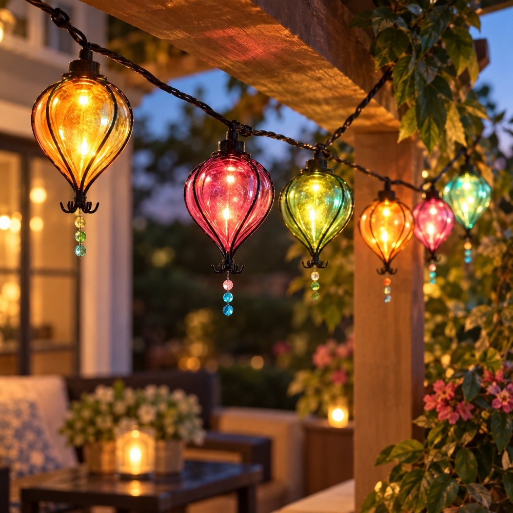 Mainstays 10 Count Outdoor LED Multi-colored Teardrop String Lights 10ft